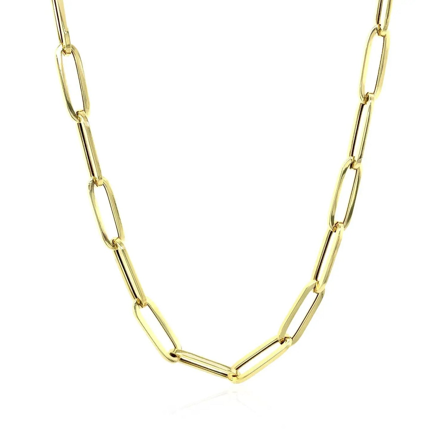 14K yellow gold bold paperclip chain necklace, 4.2 mm links, by Bids.com on Tampa Home & Garden Store