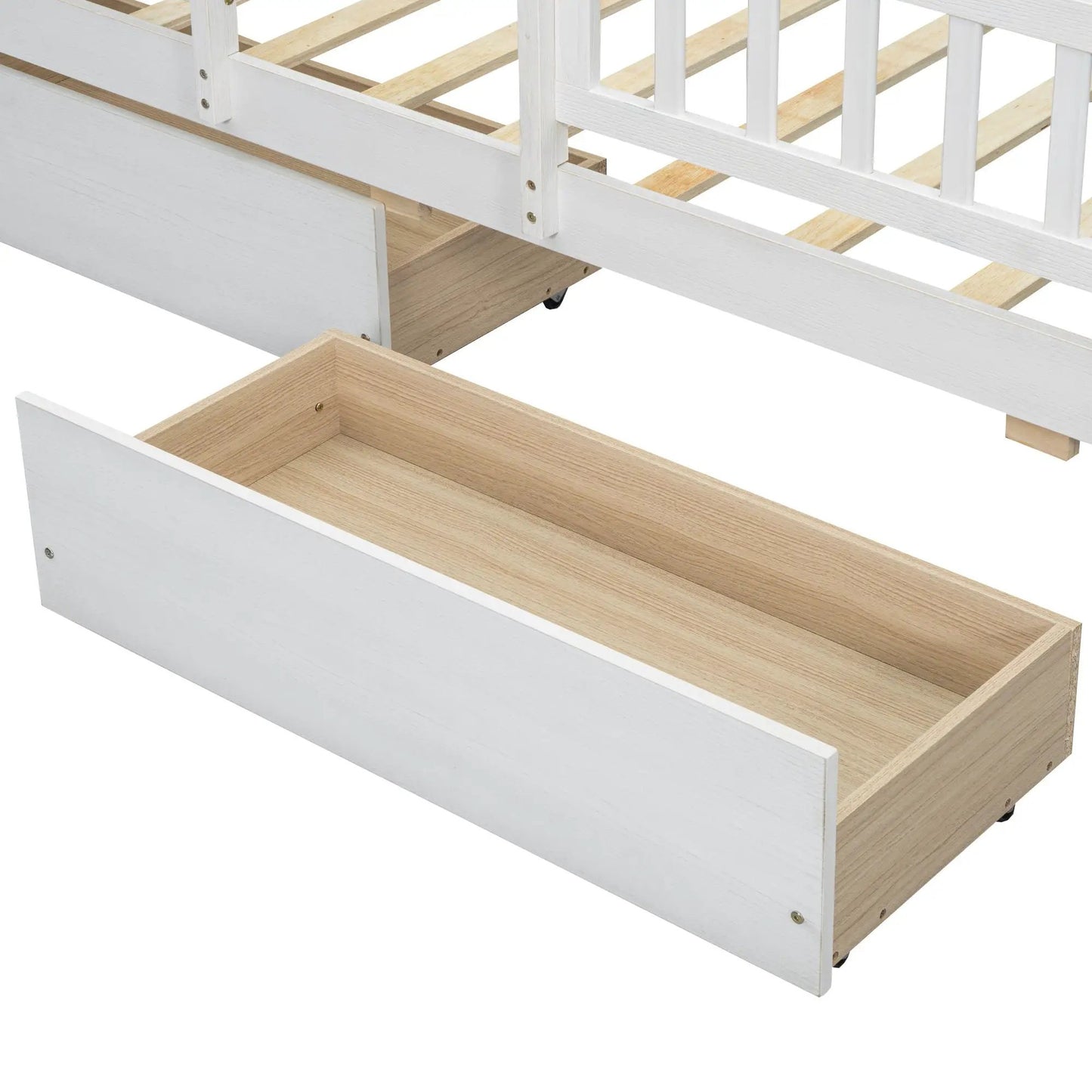 Platform Bed with LED Light and 2 Drawers