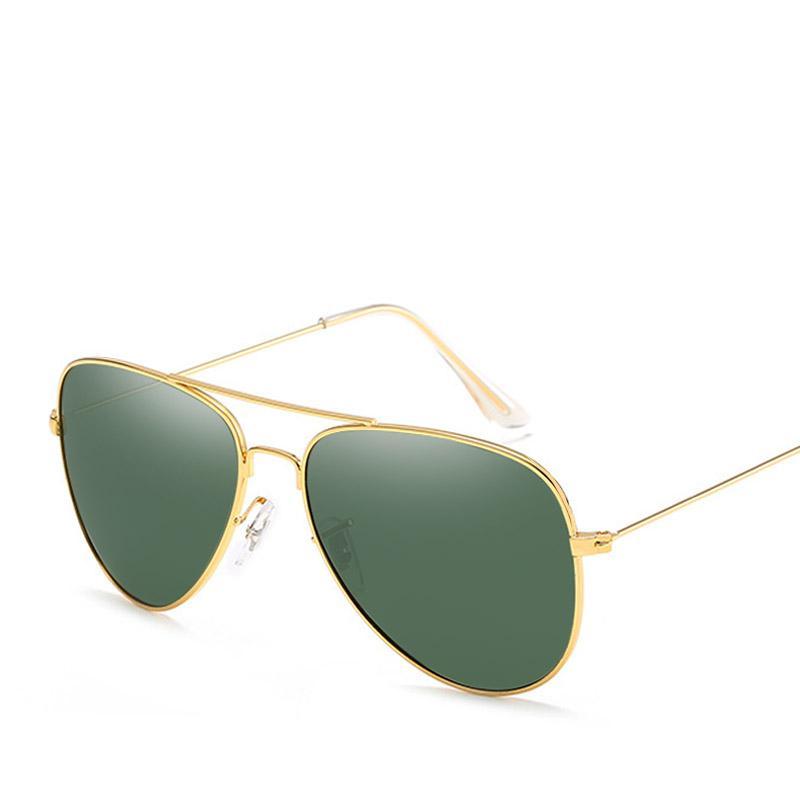 Stevvex aviator sunglasses gold frame with green polarized lenses for unisex wear on Tampa Home & Garden Store