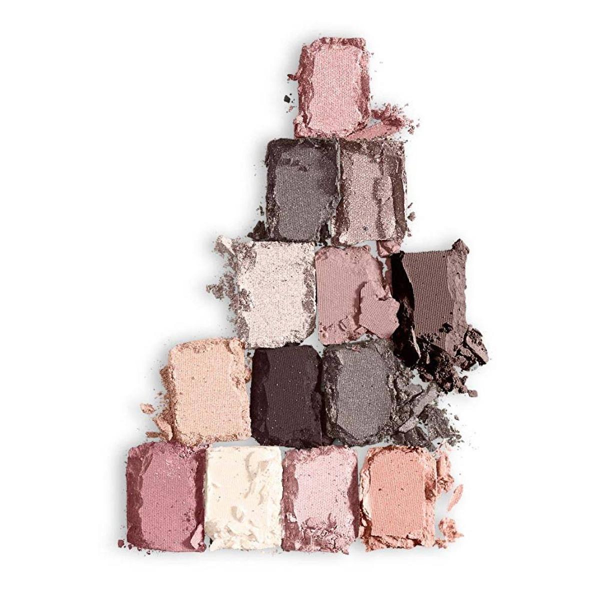 Maybelline New York The Blushed Nudes 12-Pan Eyeshadow Palette with nude pink and brown shades arranged in a crushed-pans pyramid on Tampa Home & Garden Store