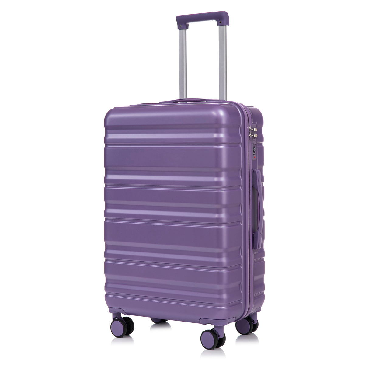 HIFINE Tourist 3-Piece ABS luggage set purple suitcase with 4 spinner wheels HouseOfZazla on Tampa Home & Garden Store