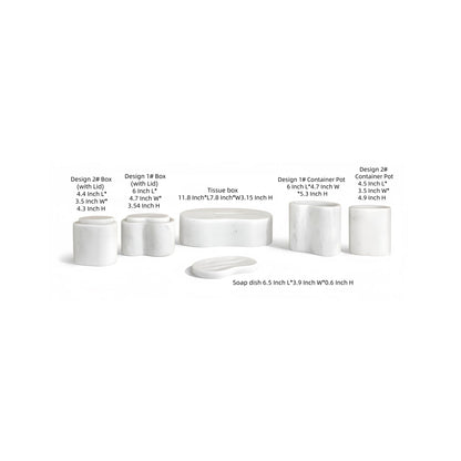 Elegant Natural Marble Bathroom Accessories Set by HouseOfZazla with containers and soap dish on Tampa Home & Garden Store