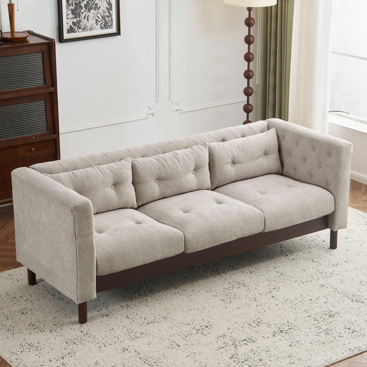 Luxurious Tufted Upholstered Living Room Sofa