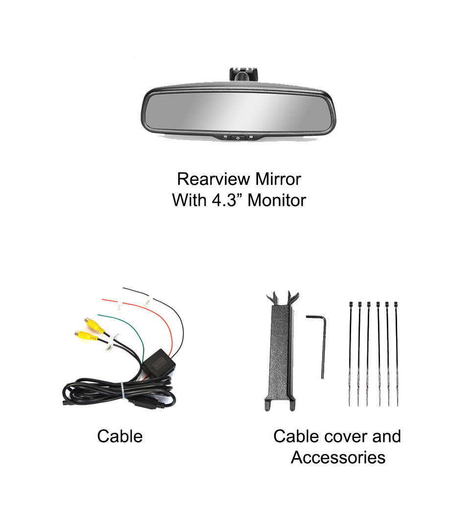 Master Tailgaters rear view mirror with 4.3in LCD monitor; includes cable and accessories on Tampa Home & Garden Store