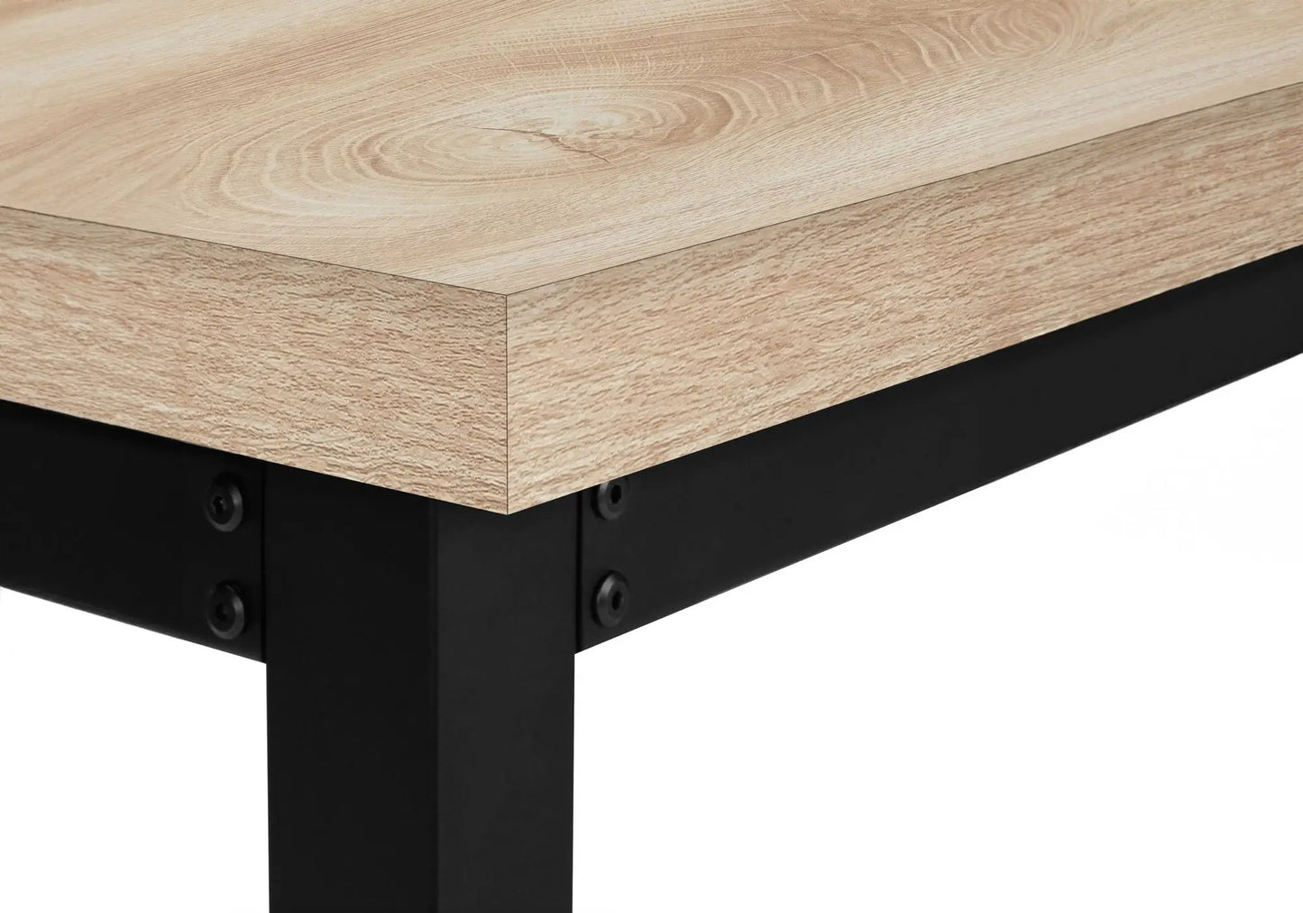 Computer desk with oak wood top and black metal base on Tampa Home & Garden Store