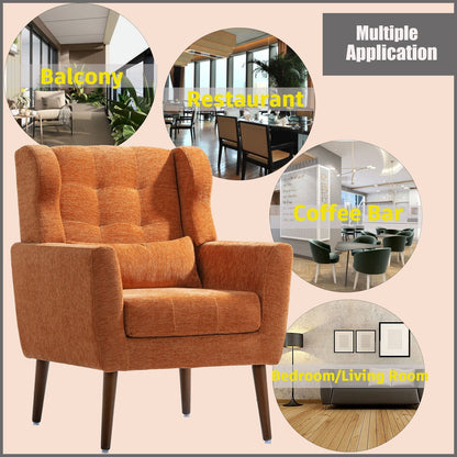 Modern Padded Accent Chair and Extra Pillow