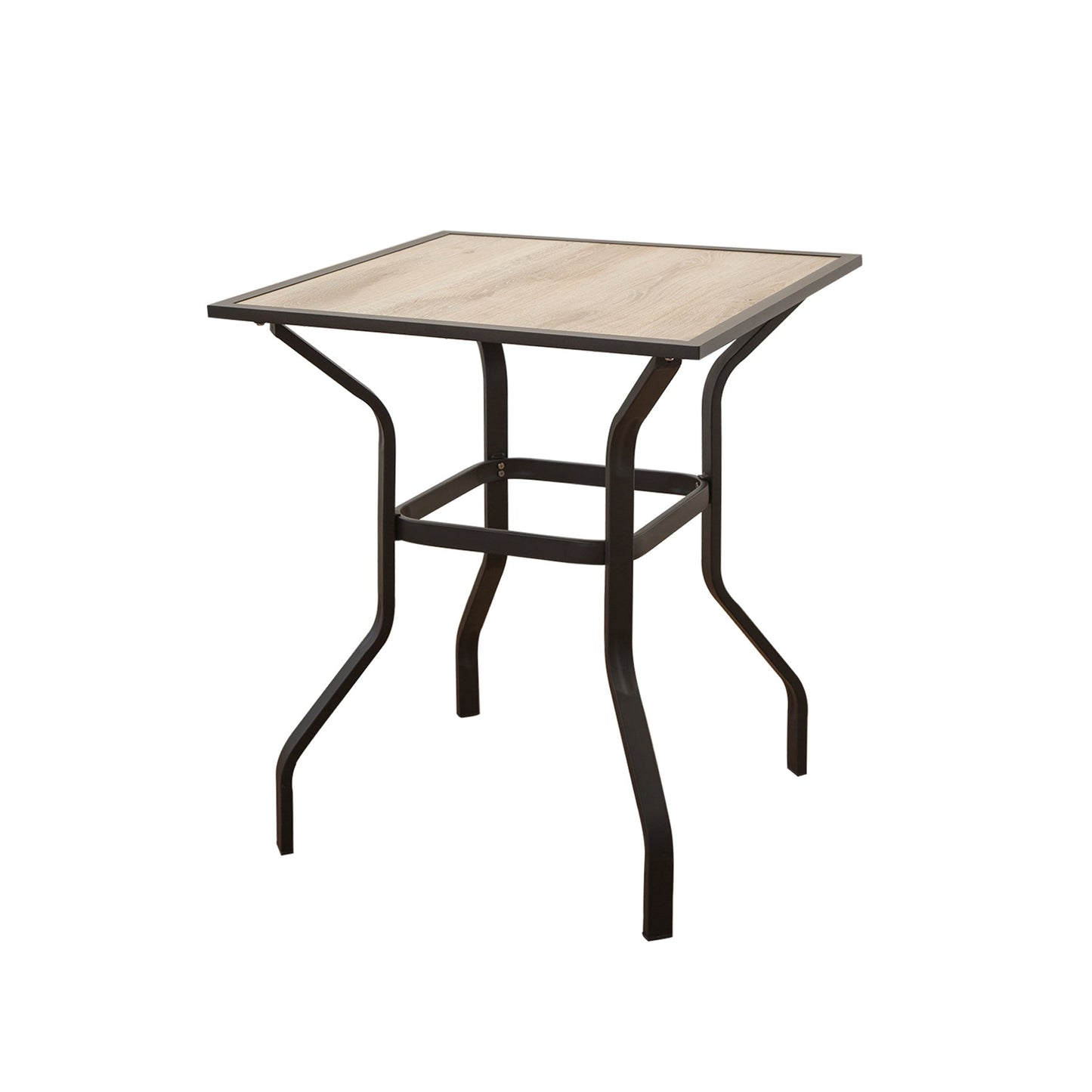 Outdoor Patio Bar Table with Wood Grain Top