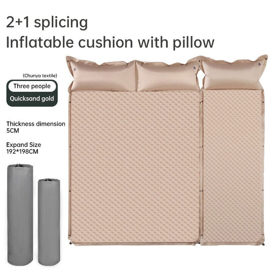 Camouflage de produit Coussin auto-gonflant épissable Matelas pneumatique Tapis de camping avec oreiller
