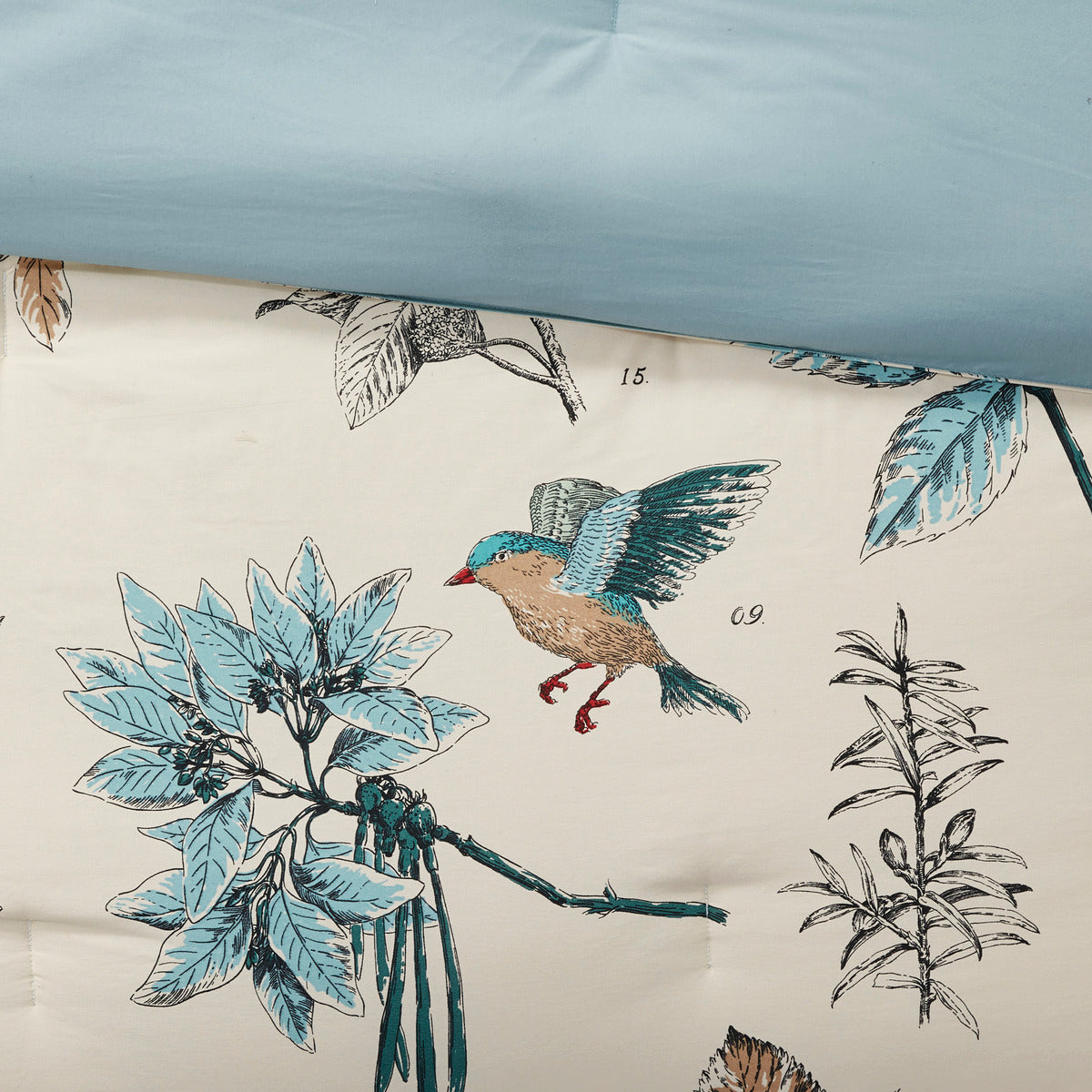 7 Piece Printed Cotton Twill Comforter Set Queen