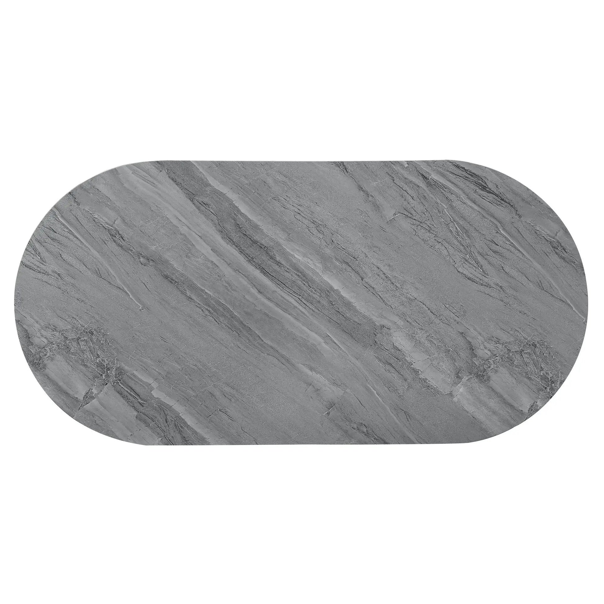 Yukino high gloss sofa table gray marble top by Unique Piece Furniture on Tampa Home & Garden Store