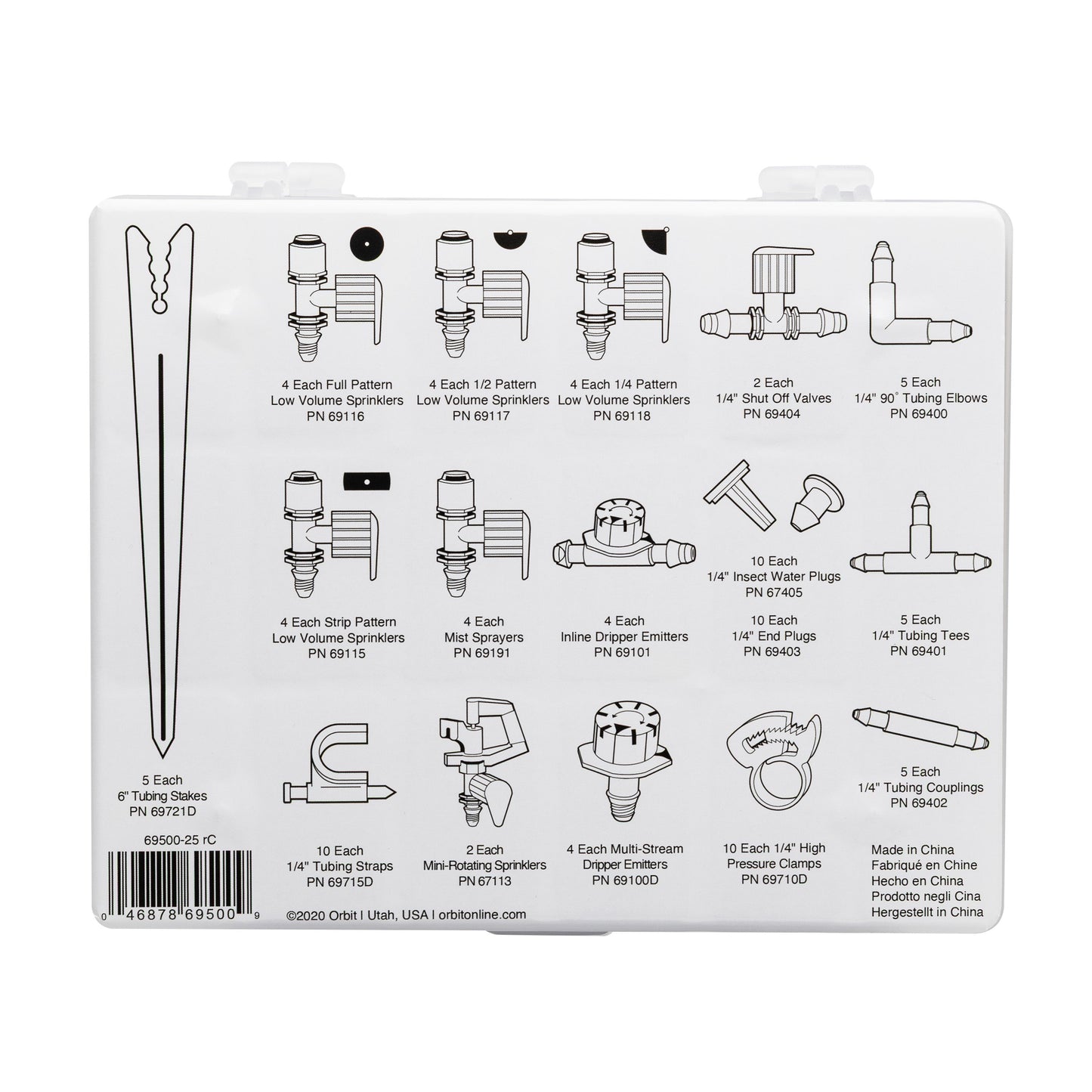92-Piece Drip Irrigation Watering Essential Parts Kit 69500