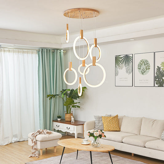 Round ring wooden lamp - Tampa Home & Garden Store