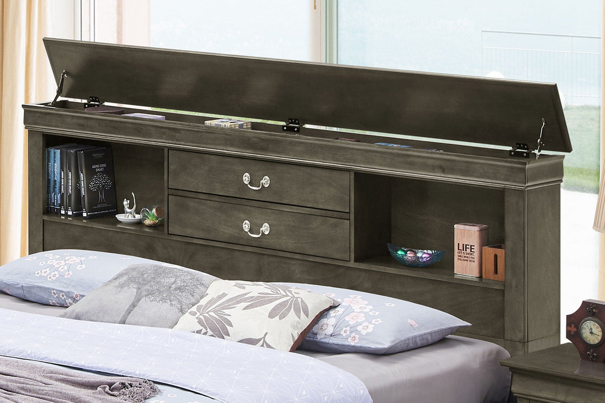 Traditional Style Bookcase Storage Bed in dark wood with lid storage by HouseOfZazla on Tampa Home & Garden Store