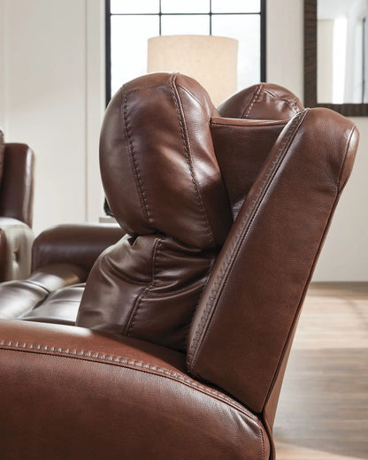 Bexhurst power reclining sofa with adjustable headrest, brown leather by Unique Piece Furniture on Tampa Home & Garden Store