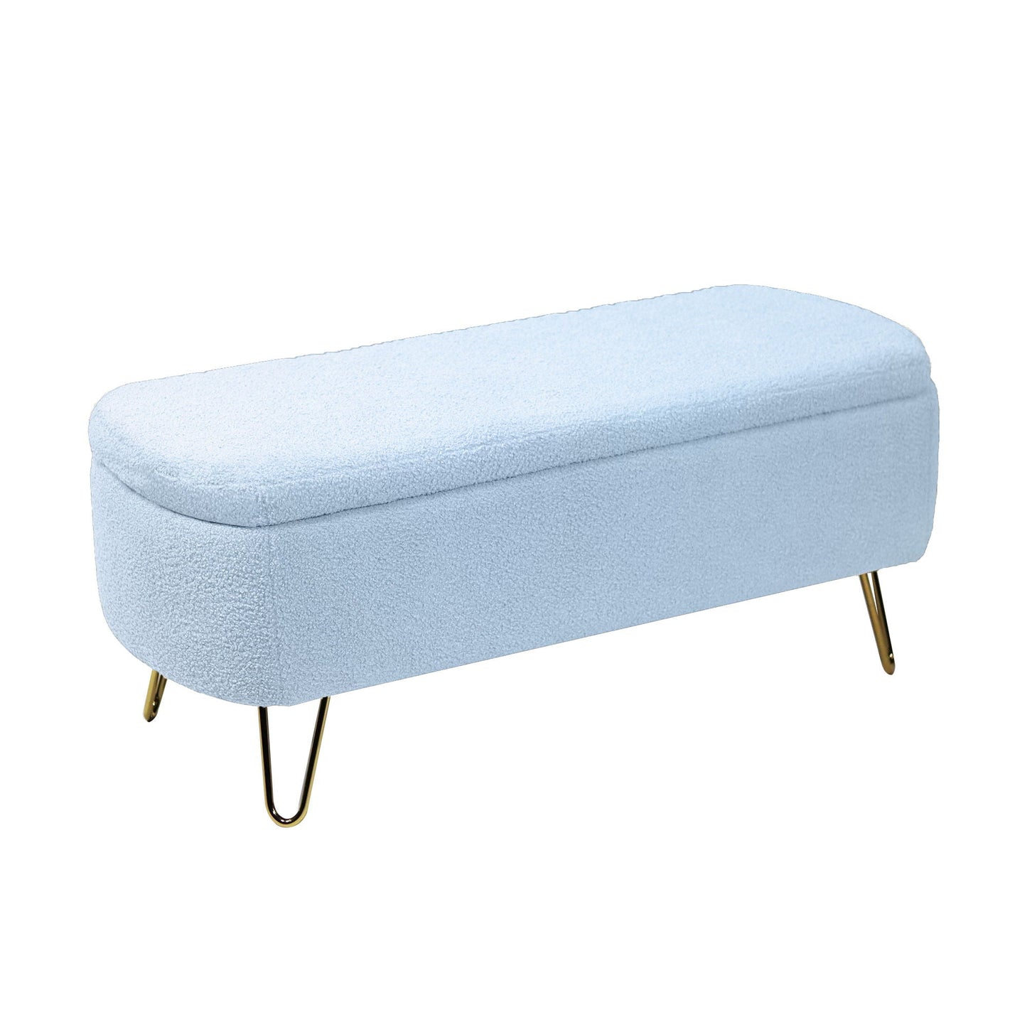 Soft Faux Fur Storage Ottoman For Bedroom