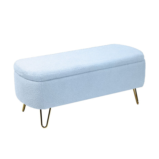 Soft Faux Fur Storage Ottoman For Bedroom