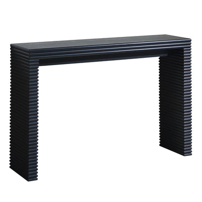 Modern console table in black with ribbed stacked leg columns by Unique Piece Furniture on Tampa Home & Garden Store