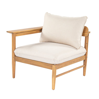 Outdoor Acacia Wood and Four Seater Sofa
