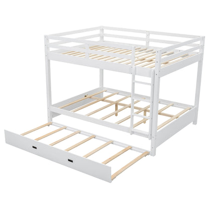 Sturdy white wooden bunk bed with ladder, slatted bunks, HouseOfZazla on Tampa Home & Garden Store