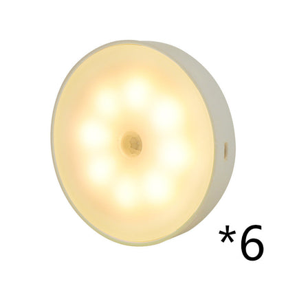 LED Motion Sensor Puck Lights 6pk warm white rechargeable USB cabinet lighting UpTrend Deals on Tampa Home & Garden Store