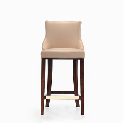 Shubert Barstool beige leather upholstery, bar-height 28–30in on Tampa Home & Garden Store
