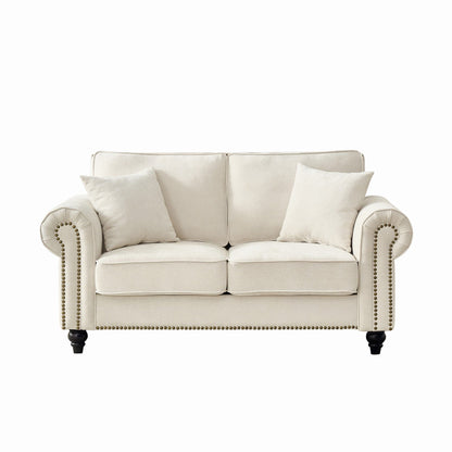 2 Seater Sofa with Rolled Arms and Tufted Back
