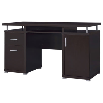 Rochelle 2-Drawer Office Desk dark espresso with left drawer unit and right cabinet HouseOfZazla on Tampa Home & Garden Store