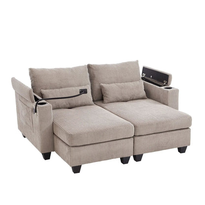 Convertible Chaise Lounge Chair With USB Ports