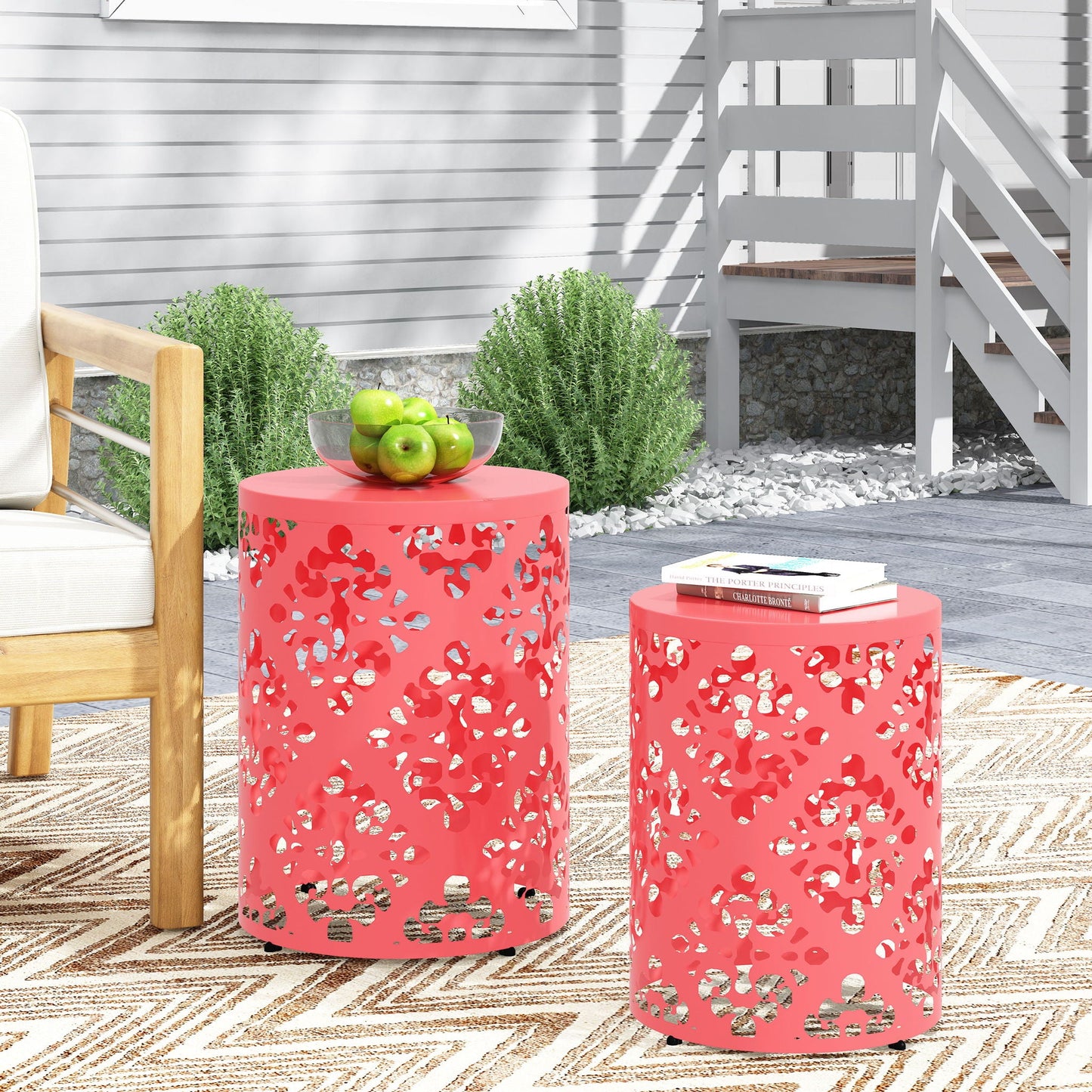 Modern Metal Outdoor End Table For The Patio