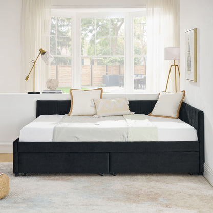 Upholstered Tufted Daybed Frame with Storage