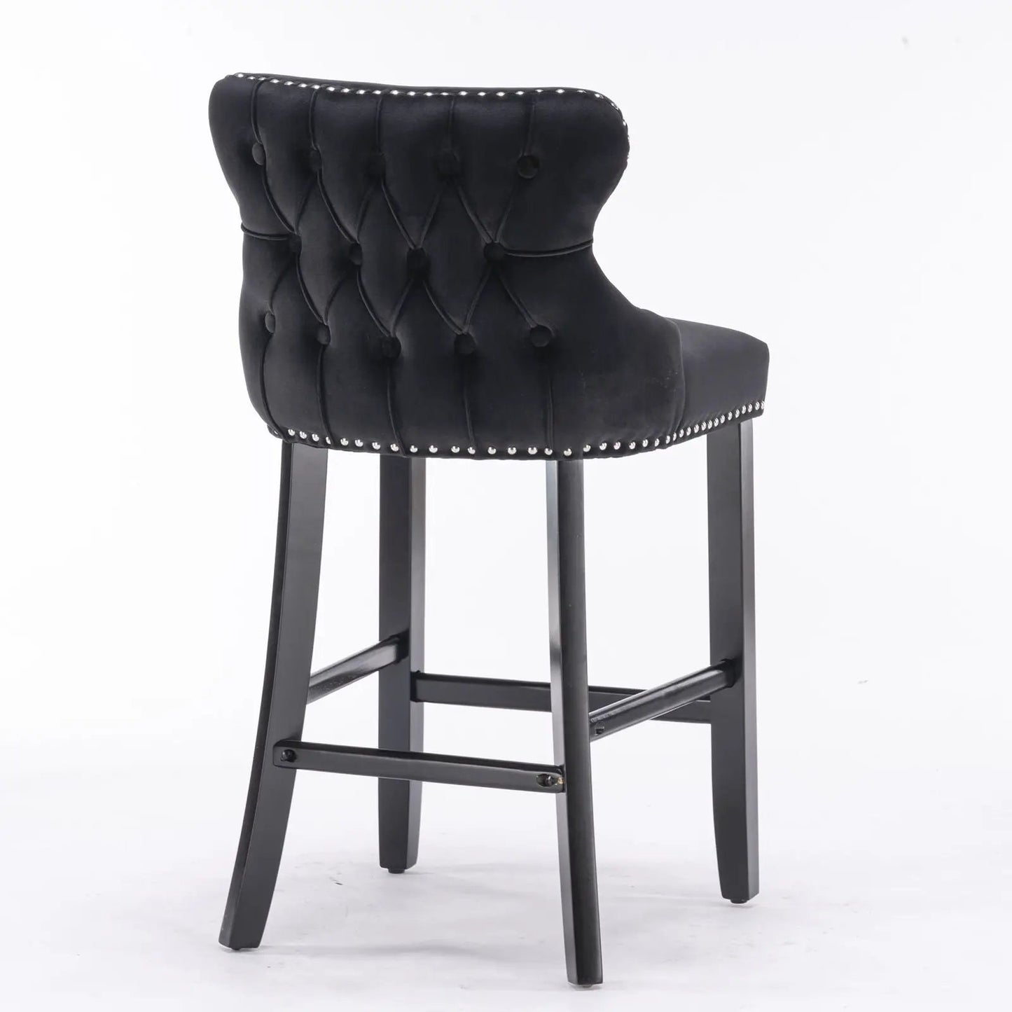 Contemporary Wing-Back Barstools with Tufting