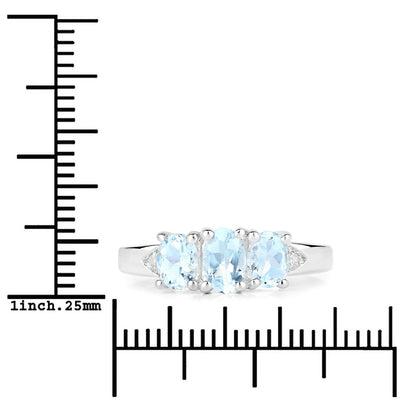 0.95ct aquamarine and white diamond ring in .925 sterling silver by Bids.com on Tampa Home & Garden Store