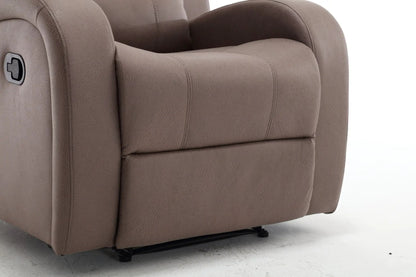 Modern Soft Manual Recliner Chair taupe fabric with side lever on Tampa Home & Garden Store