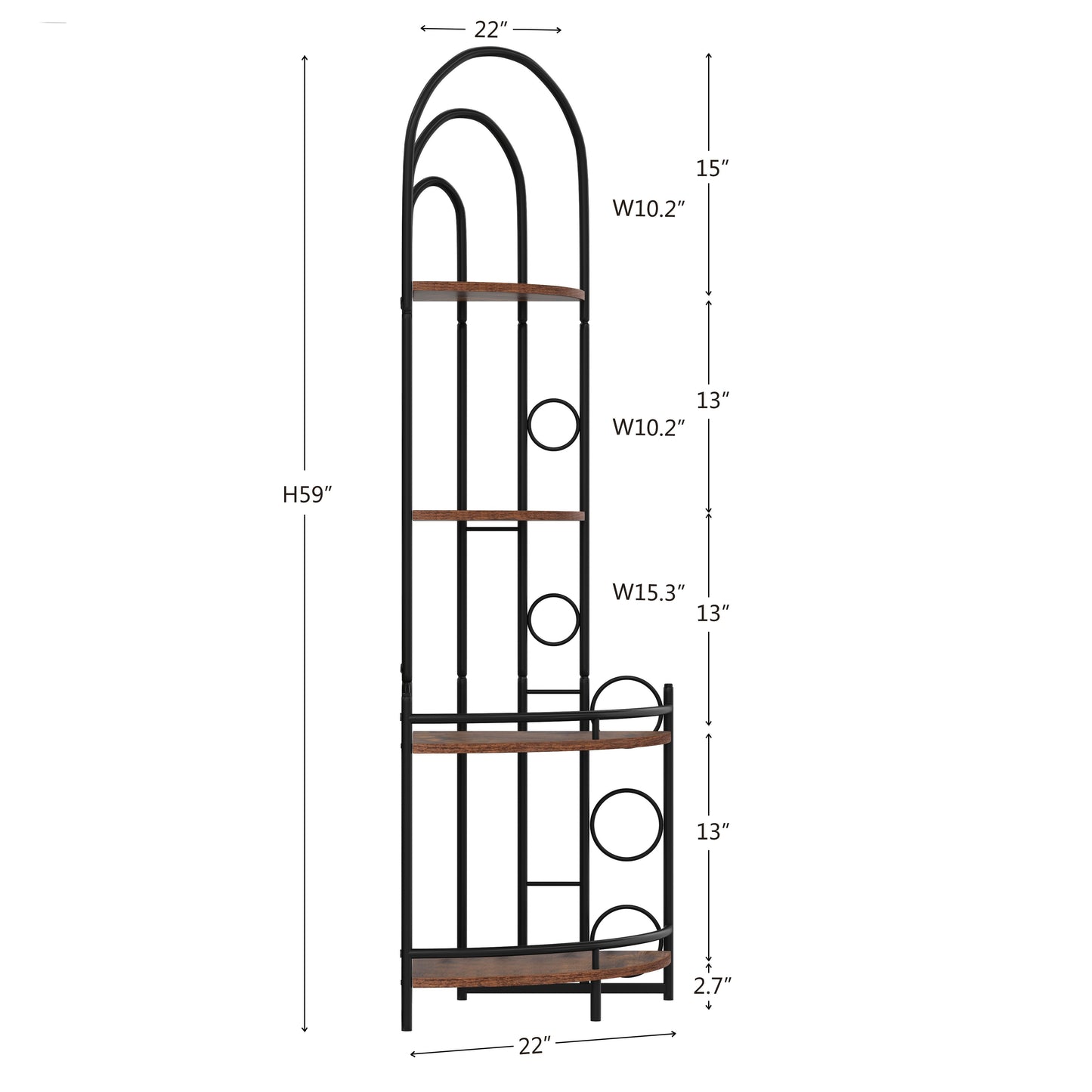 4-Tier Corner Bookshelf, Modern Style, Plant Stand with Metal Frame - Tampa Home & Garden Store