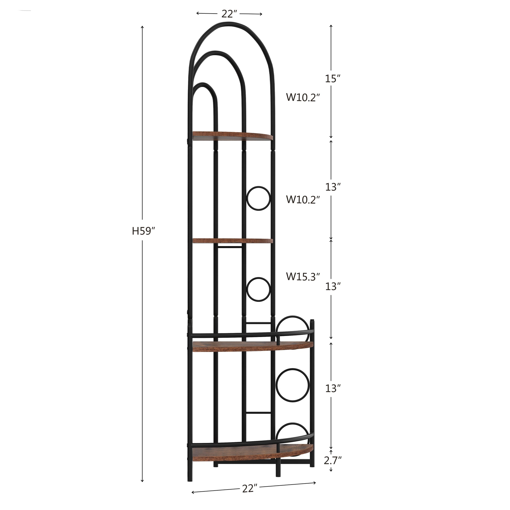 4-Tier Corner Bookshelf, Modern Style, Plant Stand with Metal Frame - Tampa Home & Garden Store