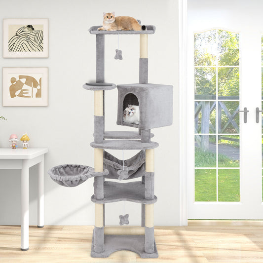 69 Inch Multi-level Cat Tree with Top Perch and Cozy Condo - Tampa Home & Garden Store