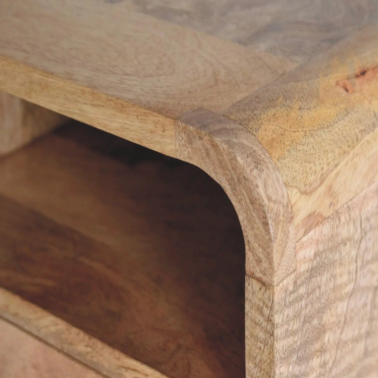 Curved Upper Slot Floating Nightstand with Drawer