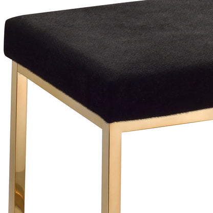 Boice bench black upholstered seat with gold metal legs, HouseOfZazla entryway bench on Tampa Home & Garden Store