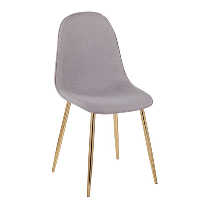 Pebble Contemporary Chair Set upholstered gray seat with gold legs HouseOfZazla on Tampa Home & Garden Store