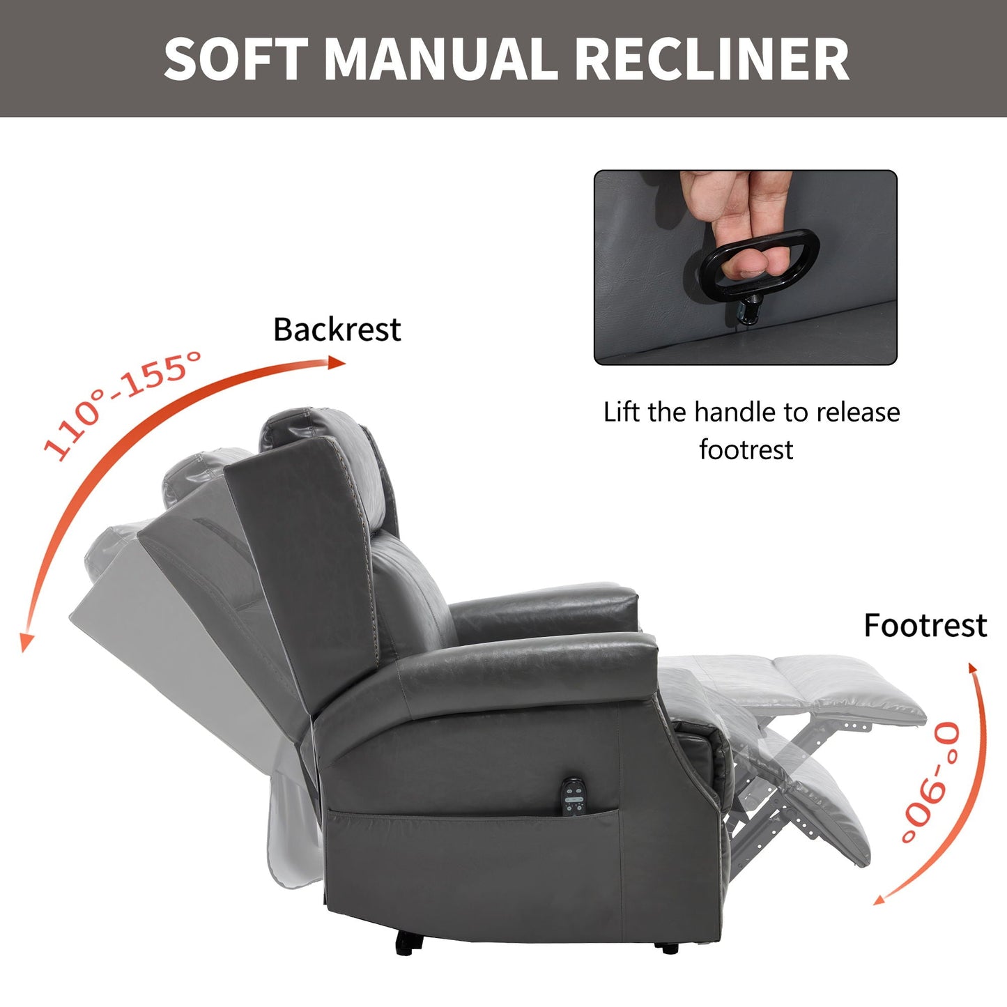 Manual Recliner With Vibrations and Heat