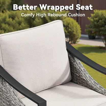 73.4in Wide Outdoor Wicker Sofa beige cushions by HouseOfZazla, patio seating on Tampa Home & Garden Store