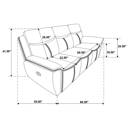 Blue Motion Reclining Sofa And Center Console