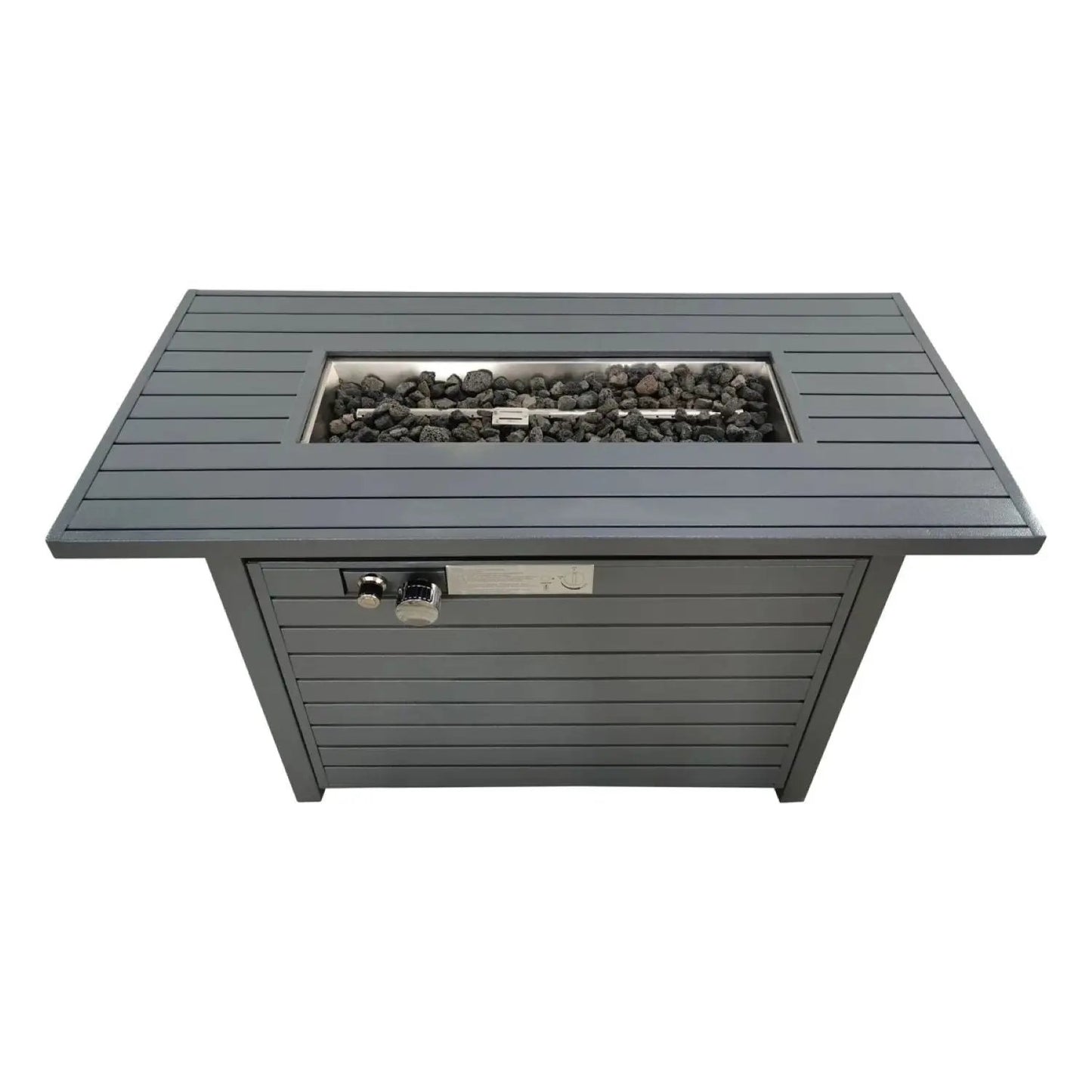Propane Outdoor Fire Pit Table With Lid Gray