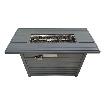 Propane Outdoor Fire Pit Table With Lid Gray