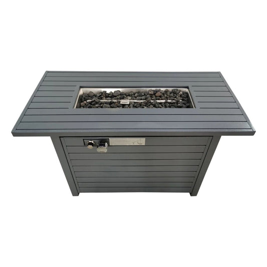 Propane Outdoor Fire Pit Table With a Gray Lid