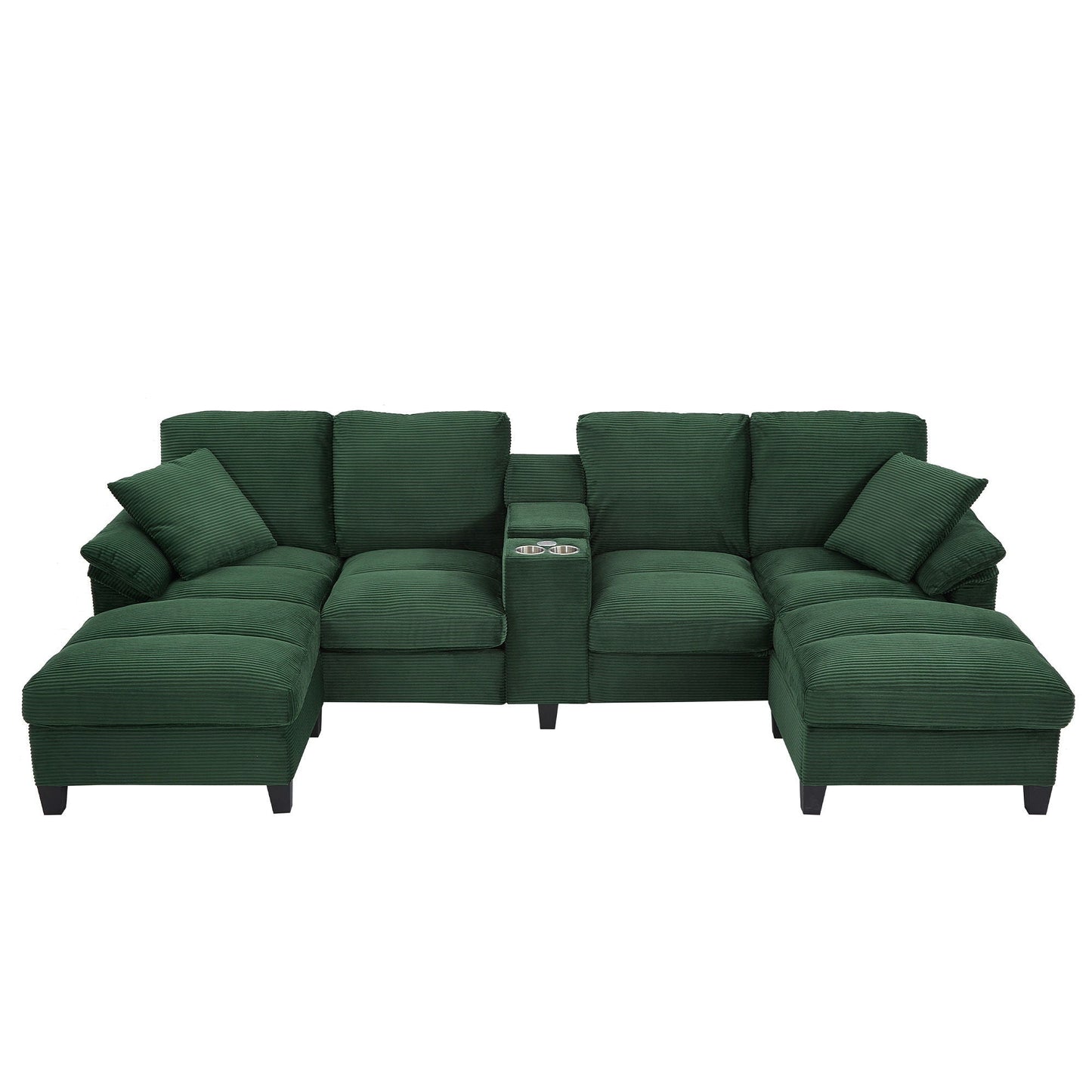 Modern U Shaped Sectional Sofa and Ottoman