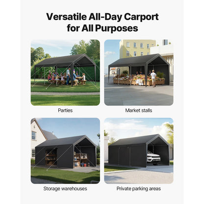 Heavy Duty 12X20 Feet Carport and Sidewalls