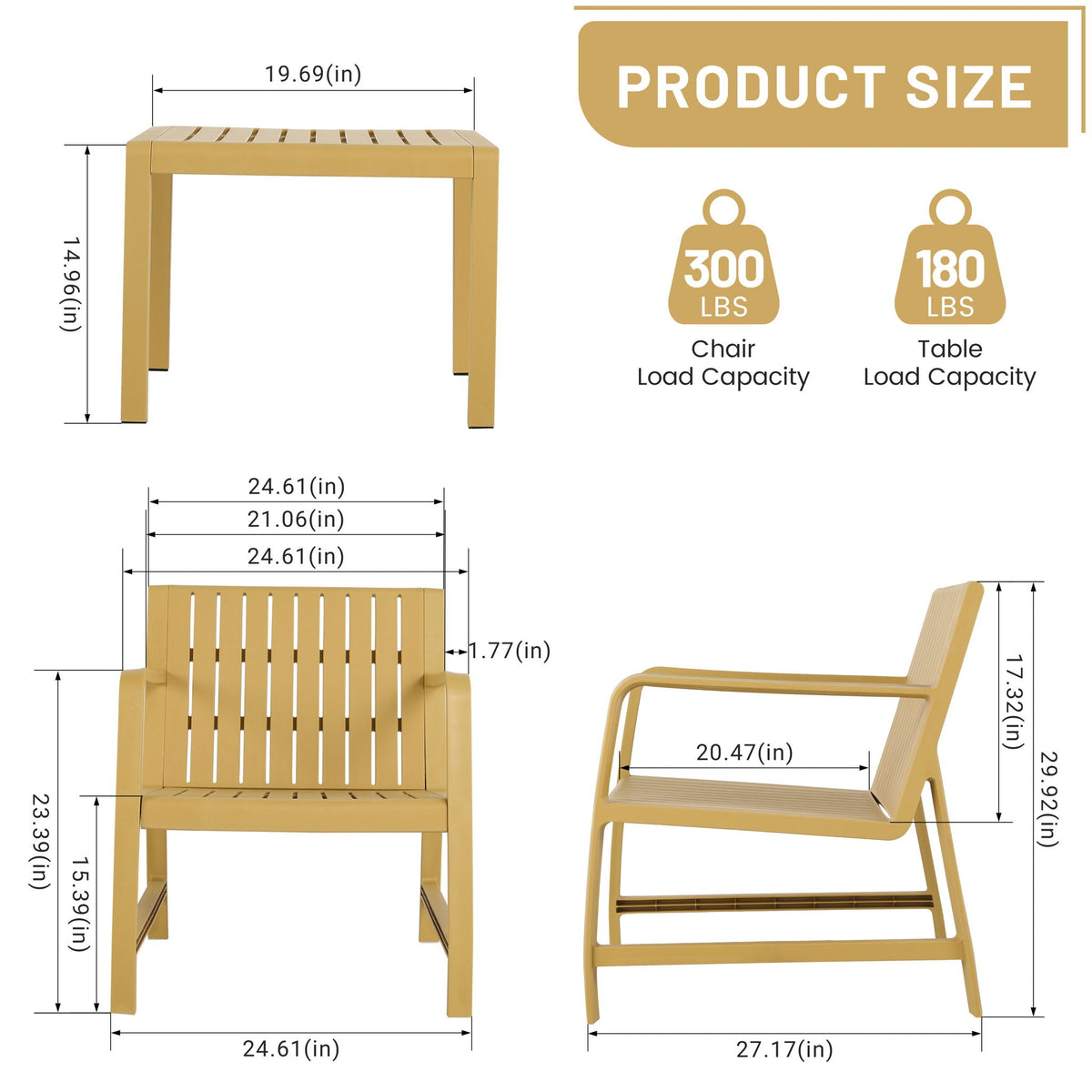 Two-piece orange waterproof outdoor patio set from HouseOfZazla featuring chair and lounge chair on Tampa Home & Garden Store