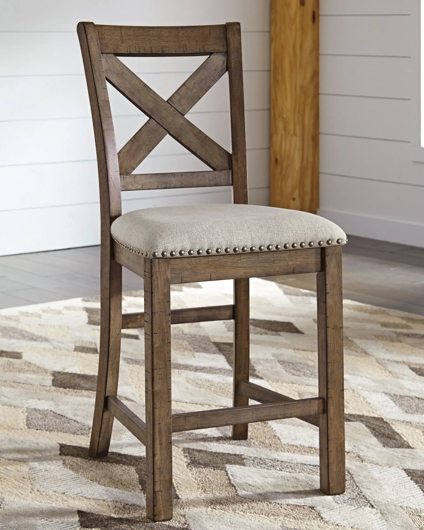 Moriville Upholstered Barstools Set of 2 Beige