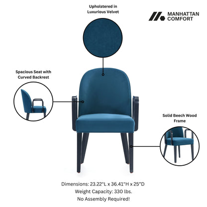 Modern Upholstered Beech And Wooden Armchair